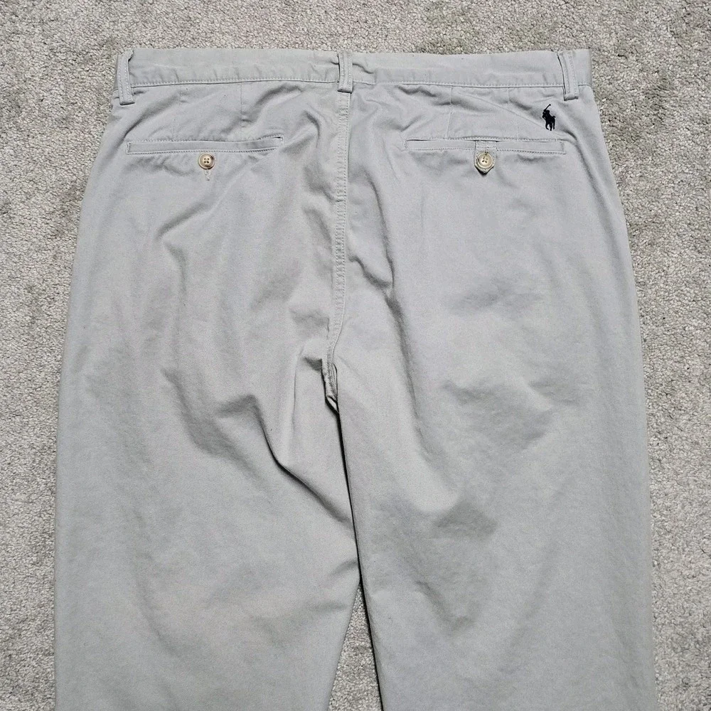 Polo Ralph Lauren Mens 35x32 Gray Classic Fit Chino Pants Cotton Twill